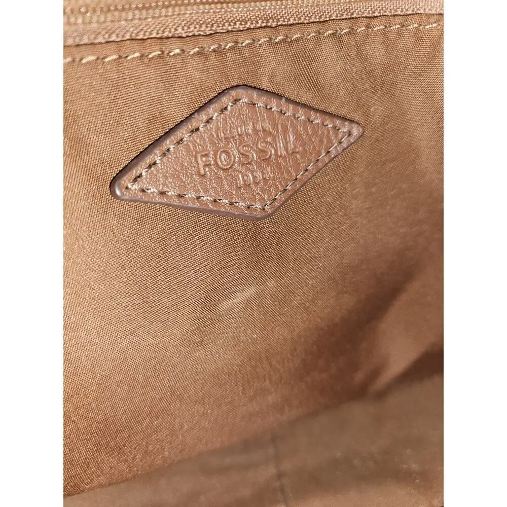 Fossil Brown Leather Crossbody Bag 10x7x2